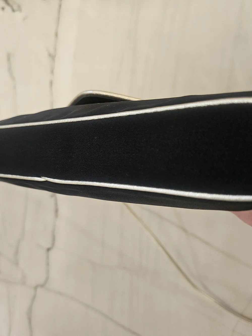 Rare 1950s Morris Moskowitz Evening Bag Black Fabric Clutch Mid Century Modern